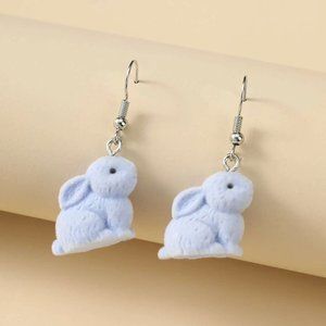 🐇 NEW 🐇 Super cute, Fashionable Light Blue Rabbit Decor Drop Earrings